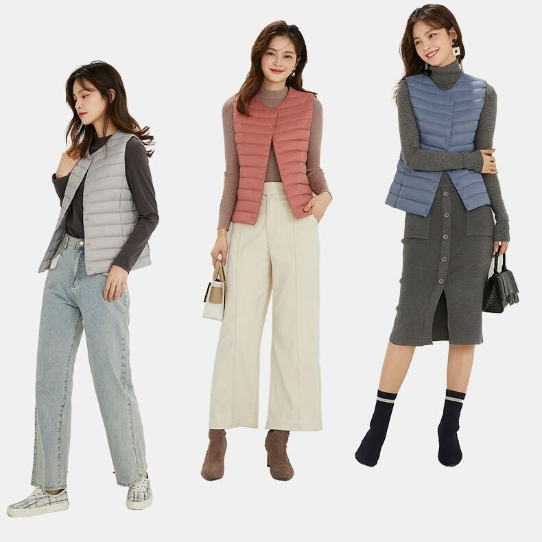 NewBang 90% matēta auduma sieviešu siltās vestes īpaši vieglas dūnu veste sieviešu veste Viegla, silta bezpiedurkņu ziemas odere