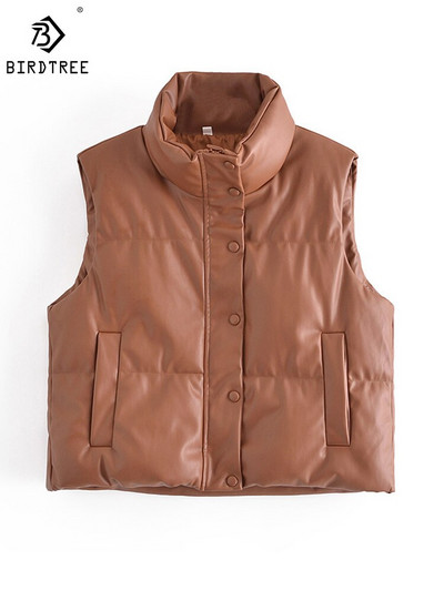 Jauns modes sieviešu melns silts mākslīgās ādas veste mētelis ikdienas jaka bez piedurknēm sieviešu kokvilnas īss ārējais apģērbs C10702Y