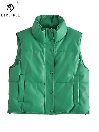 Jauns modes sieviešu melns silts mākslīgās ādas veste mētelis ikdienas jaka bez piedurknēm sieviešu kokvilnas īss ārējais apģērbs C10702Y