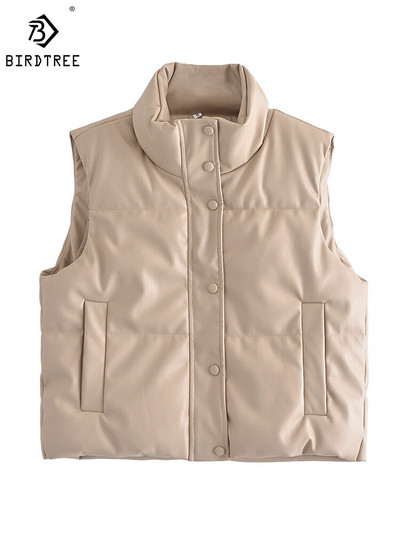 Jauns modes sieviešu melns silts mākslīgās ādas veste mētelis ikdienas jaka bez piedurknēm sieviešu kokvilnas īss ārējais apģērbs C10702Y