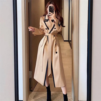 Ženski kaput Proljeće Jesen Vjetrovka Kaki jakna Ženski prošiveni vjetrootporni dugi ženski ogrtač Vrhunski prilagođeni kaput Novo