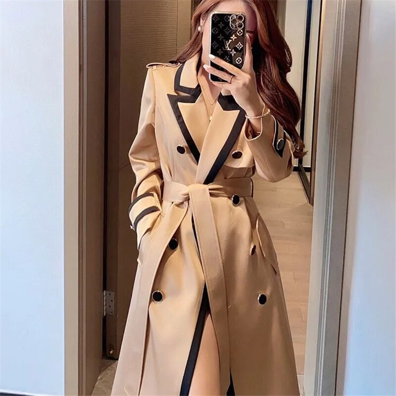 Ženski kaput Proljeće Jesen Vjetrovka Kaki jakna Ženski prošiveni vjetrootporni dugi ženski ogrtač Vrhunski prilagođeni kaput Novo