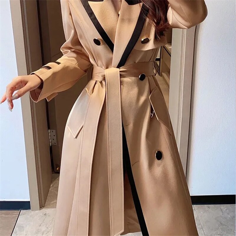 Ženski kaput Proljeće Jesen Vjetrovka Kaki jakna Ženski prošiveni vjetrootporni dugi ženski ogrtač Vrhunski prilagođeni kaput Novo