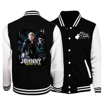 Johnny Hallyday print Jacket Χειμερινό ανδρικό/γυναικείο φούτερ στολή μπέιζμπολ