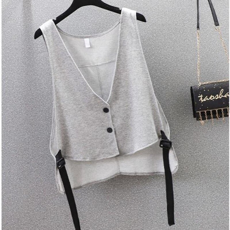 Sieviešu veste, minimālisma V-veida kakla izgriezums, brīvs, universāls Mujer M-4XL stilīgs ielas apģērbs unisex pārim, modes vasaras studentu brīvā laika pavadīšanas