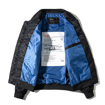 Ziemas biezas virsdrēbes Vīriešu hiphopa militārie mēteļi Bomberjaka Rudens vienkrāsains pamata mētelis ikdienas militārā jaka vējjaka