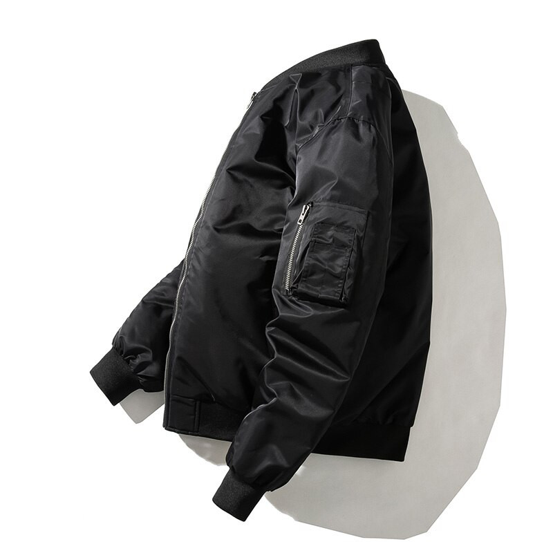 Ziemas biezas virsdrēbes Vīriešu hiphopa militārie mēteļi Bomberjaka Rudens vienkrāsains pamata mētelis ikdienas militārā jaka vējjaka