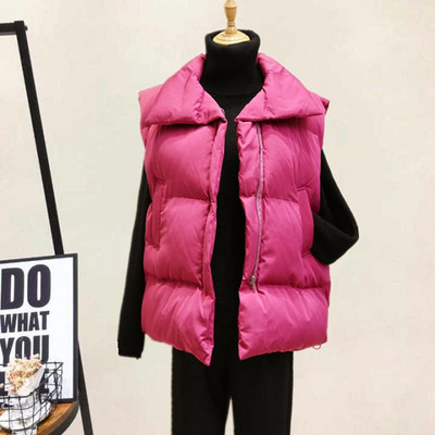 Yzeqi jaunums ziemas siltā veste sieviešu jaka Vieglas īsas dūnu vestes Sieviešu jaka bez piedurknēm mētelis biezs vestes augšdaļa