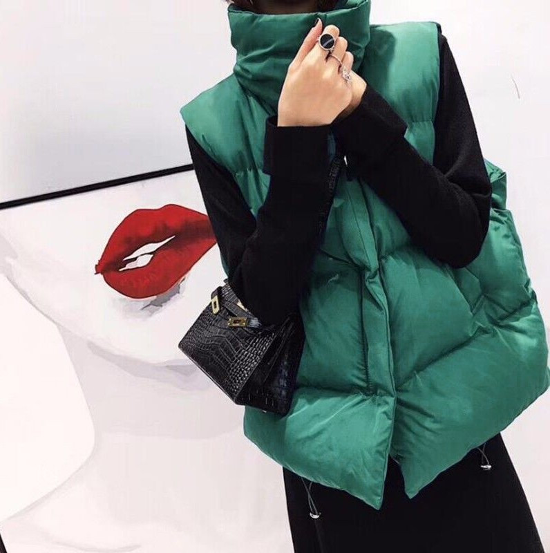 Yzeqi jaunums ziemas siltā veste sieviešu jaka Vieglas īsas dūnu vestes Sieviešu jaka bez piedurknēm mētelis biezs vestes augšdaļa