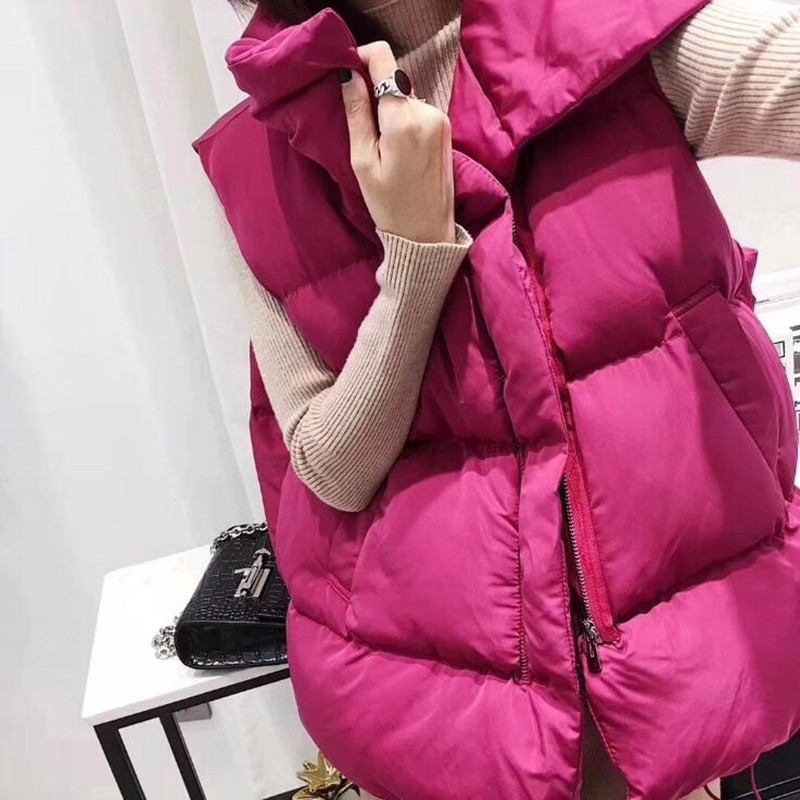 Yzeqi jaunums ziemas siltā veste sieviešu jaka Vieglas īsas dūnu vestes Sieviešu jaka bez piedurknēm mētelis biezs vestes augšdaļa