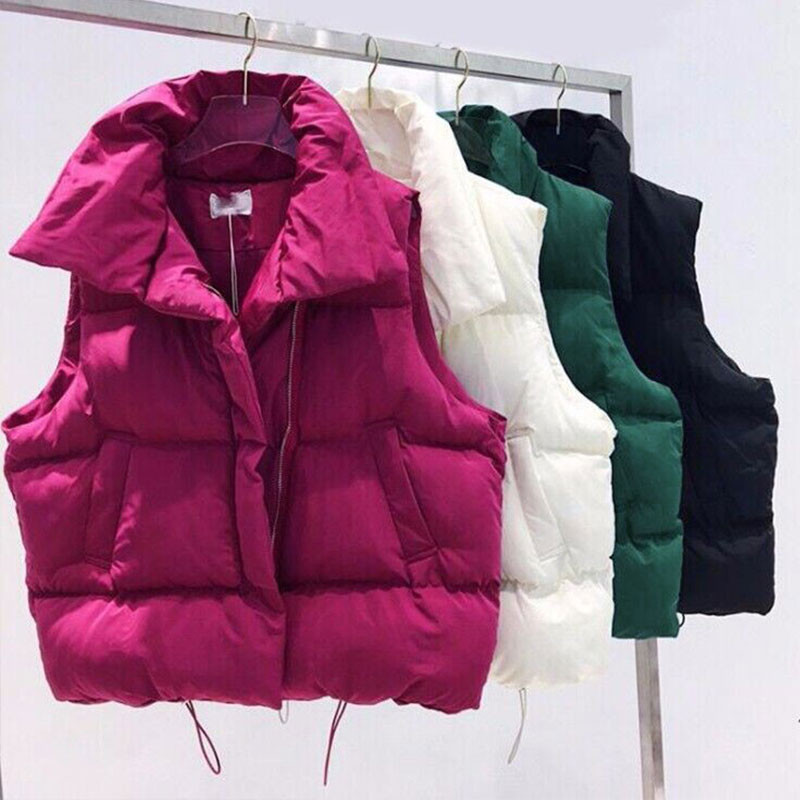 Yzeqi jaunums ziemas siltā veste sieviešu jaka Vieglas īsas dūnu vestes Sieviešu jaka bez piedurknēm mētelis biezs vestes augšdaļa