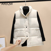 2022 Νέο γυναικείο κοντό γιλέκο φθινοπώρου και χειμώνα Νέα κορεατική έκδοση του φαρδύ γιλέκο γιλέκο χοντρό μπουφάν