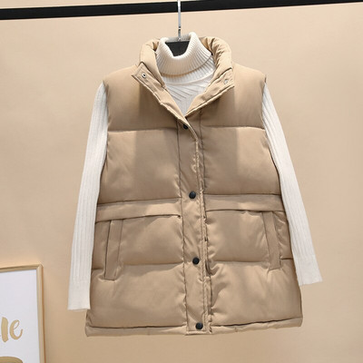 2022 Νέο γυναικείο κοντό γιλέκο φθινοπώρου και χειμώνα Νέα κορεατική έκδοση του φαρδύ γιλέκο γιλέκο χοντρό μπουφάν