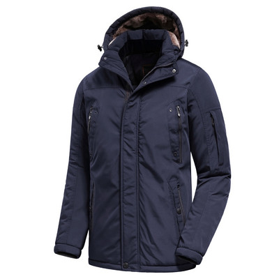 Muška zimska nova ležerna duga, debela topla kapa od flisa Vodootporna parka jakna Kaput Muška gornja odjeća Modna parka s džepovima Muški