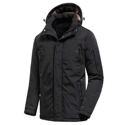 Muška zimska nova ležerna duga, debela topla kapa od flisa Vodootporna parka jakna Kaput Muška gornja odjeća Modna parka s džepovima Muški