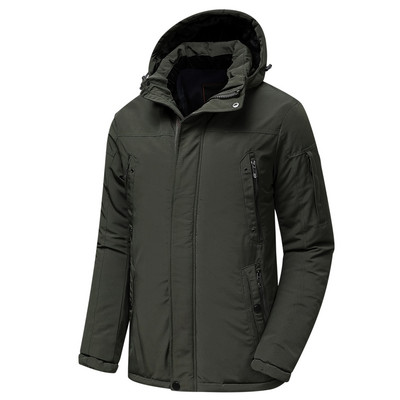 Muška zimska nova ležerna duga, debela topla kapa od flisa Vodootporna parka jakna Kaput Muška gornja odjeća Modna parka s džepovima Muški