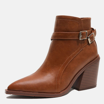 Ολοκαίνουργια 2022 Φθινοπωρινές ροζ δυτικές μπότες καουμπόισσας μόδας Κομψές γυναικείες μπότες που περπατούν Άνετα ροζ γυναικεία παπούτσια