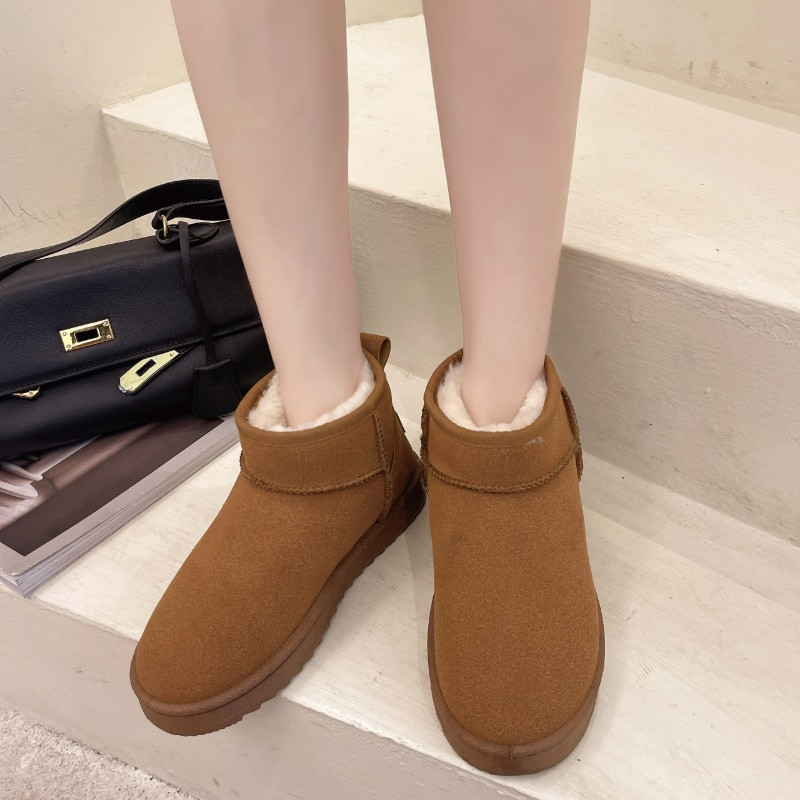 JAUNA 2023. gada stila pamata īsi mini aitādas sniega sieviešu ūdensizturīgi siltie apavi ar dabīgas potīti 35-44