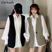 Vestes Sieviešu Pure Spring College Ins Single Button Design BF korejiešu modes vestes Sievišķīgas garas drēbes formāli brīvas, stilīgas