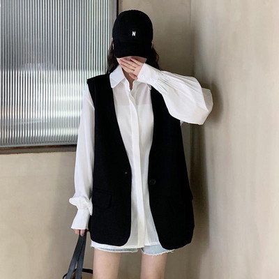 Vestes Sieviešu Pure Spring College Ins Single Button Design BF korejiešu modes vestes Sievišķīgas garas drēbes formāli brīvas, stilīgas