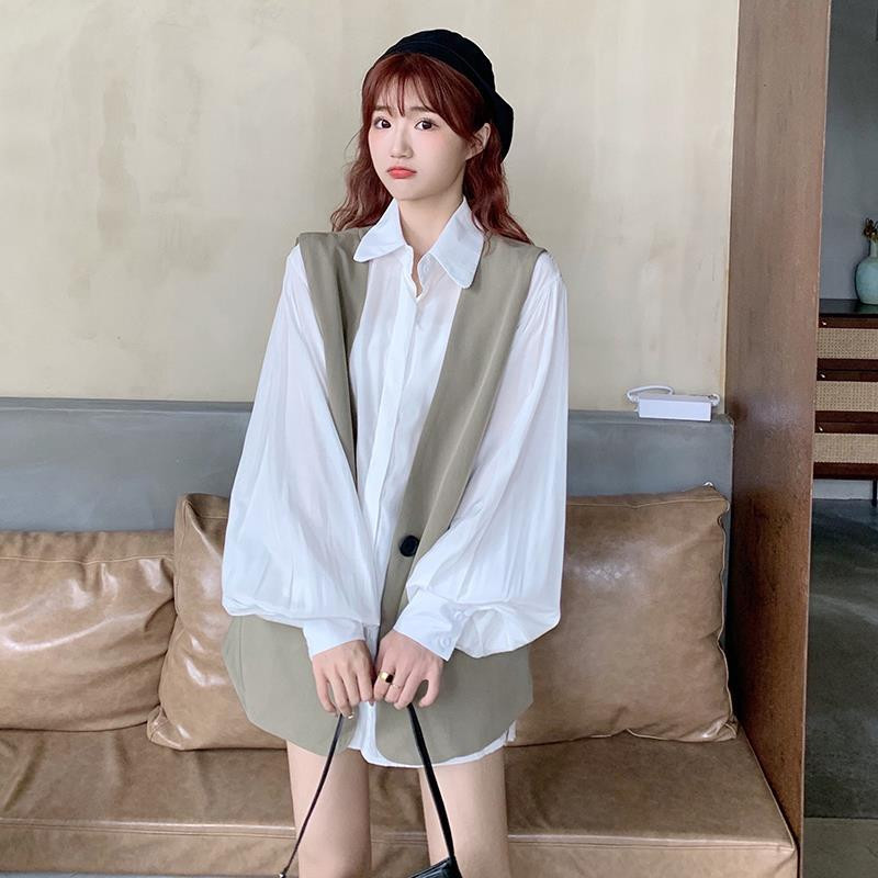 Vestes Sieviešu Pure Spring College Ins Single Button Design BF korejiešu modes vestes Sievišķīgas garas drēbes formāli brīvas, stilīgas