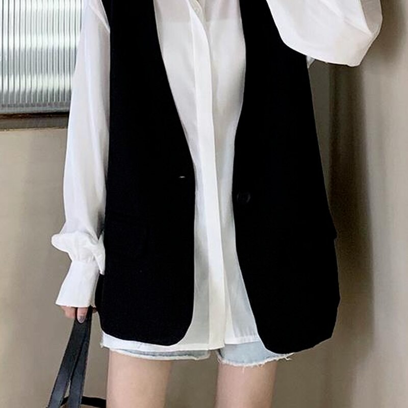 Vestes Sieviešu Pure Spring College Ins Single Button Design BF korejiešu modes vestes Sievišķīgas garas drēbes formāli brīvas, stilīgas