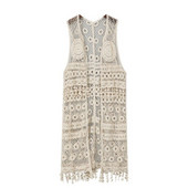 Seksīga mežģīņu jaka sieviešu veste, brīva, izliekta perspektīva, neregulāri Longbīčas eleganti korejiešu topi