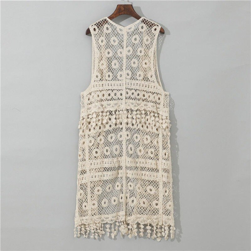 Seksīga mežģīņu jaka sieviešu veste, brīva, izliekta perspektīva, neregulāri Longbīčas eleganti korejiešu topi