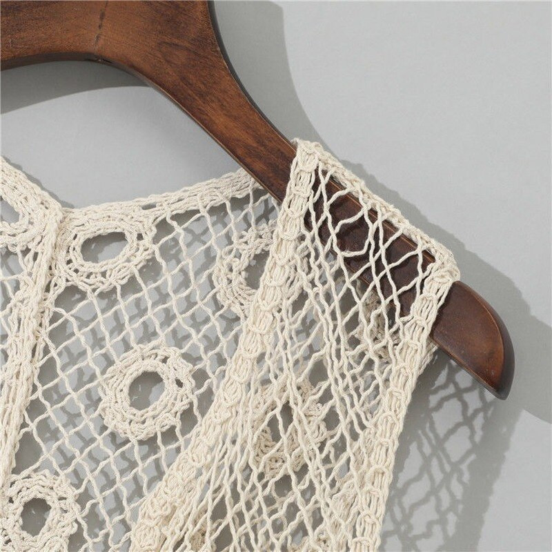 Seksīga mežģīņu jaka sieviešu veste, brīva, izliekta perspektīva, neregulāri Longbīčas eleganti korejiešu topi