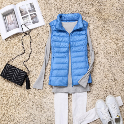 Rudens jauna modes veste sieviešu siltā veste īpaši viegla dūnu veste sievietēm pārnēsājama bez piedurknēm ziemas siltā odere