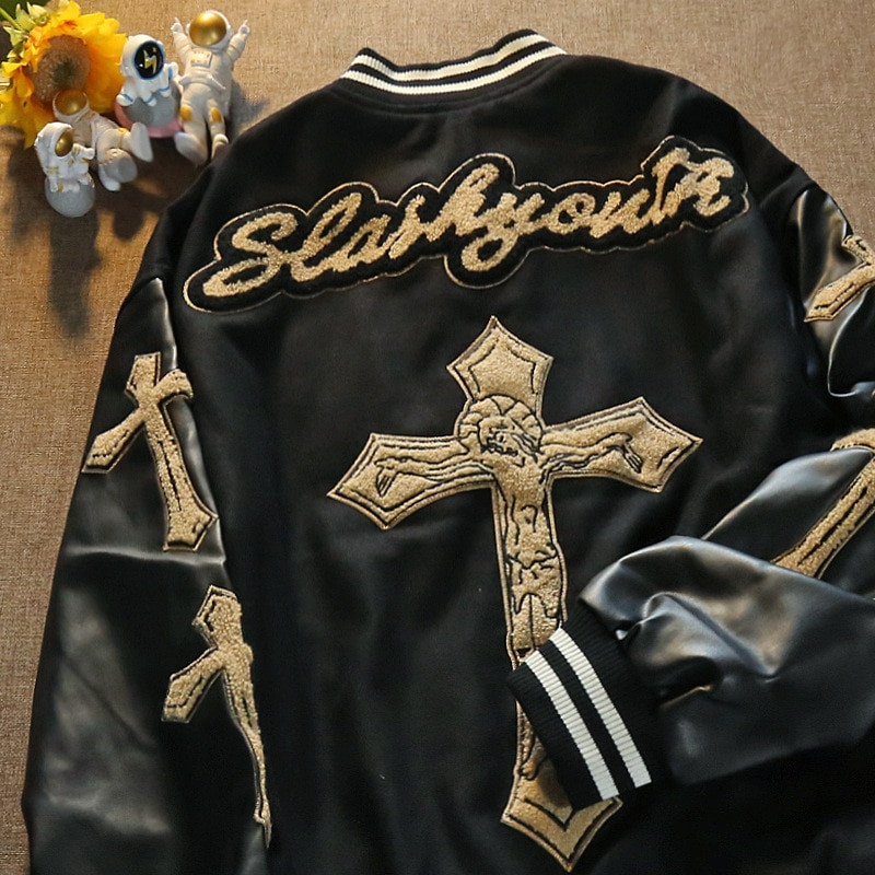 Vīriešu jaka Amerikas krustdūriena beisbola uniforma vīriešiem 2022. gada pavasarī un rudenī New Tide zīmola Hip Hop brīva pāra jaka