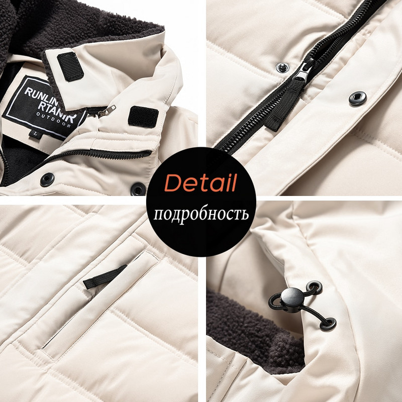 Vīriešu ziemas jauns klasisks ikdienas ūdensizturīgs silts biezs flīsa parkas jaka mētelis vīriešu rudens virsdrēbes vintage cepure kabata parka vīriešiem