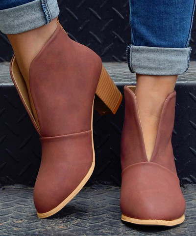 2022. gada jauni ziemas sieviešu zābaki, ar V izgriezumu, puszābaki, salikti papēži.