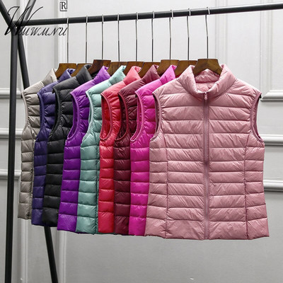 Oversize 6Xl Stand Collar Down Vest Naiste Ultralight Casual Talve vesti taskud Polsterdatud Chalecos Varrukateta Tepitud jope