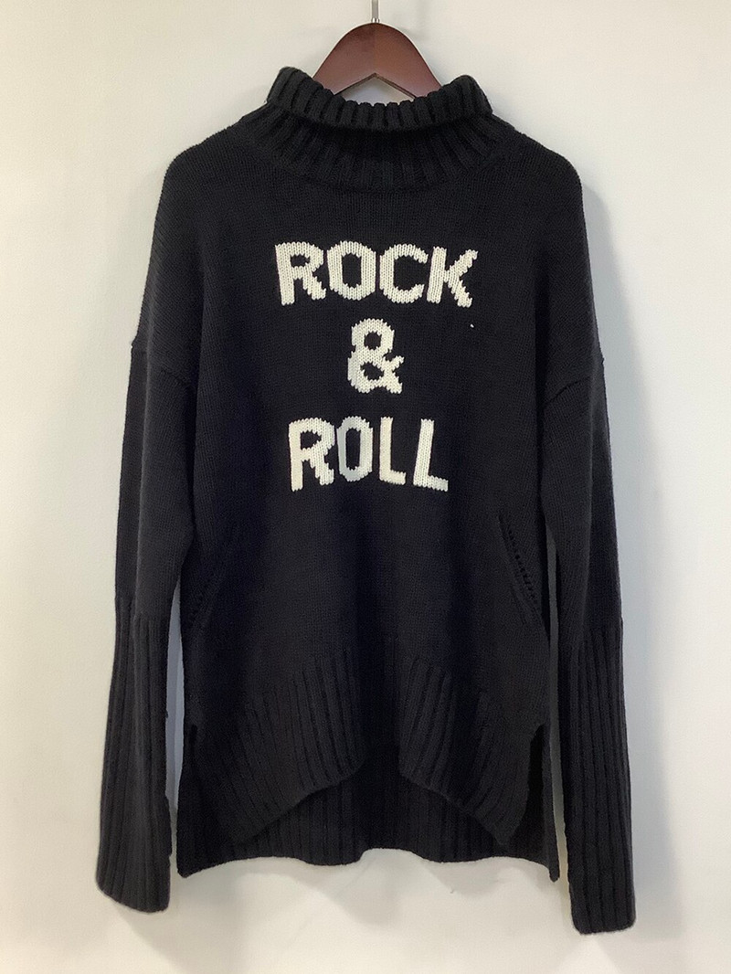 ZESSAM ROCK & ROLL Ženski pulover od kašmira s dugim rukavima, široki ženski pulover, klasična retro ženska majica 2023.