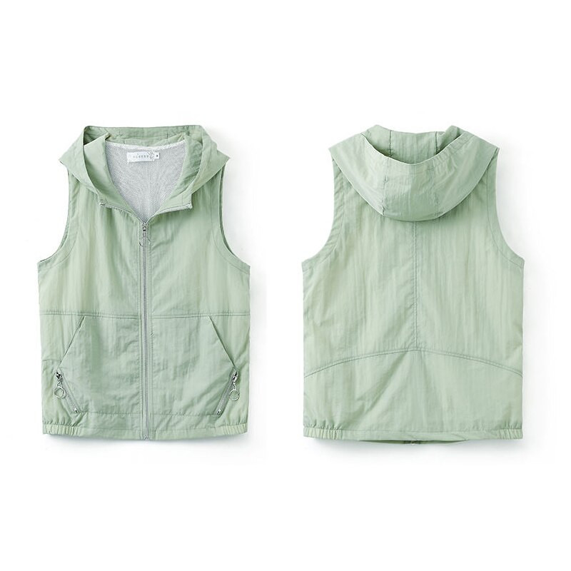 Sieviešu kapuces plāna vasaras veste, brīva vienkrāsaina 4XL lielizmēra Chalecos Mother Cardigan Liner Doudoune Sans Manche Femme