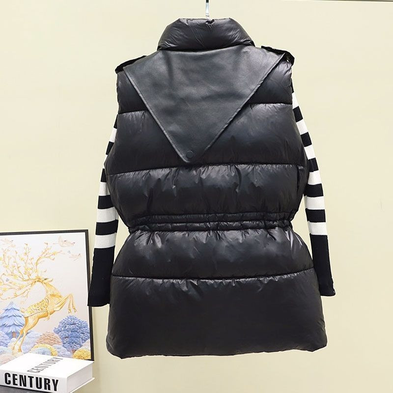 Kokvilnas liela izmēra veste sieviešu rudens ziemas viegla dūnu bezpiedurknēm jaka Viegls sprādzes straumes mētelis