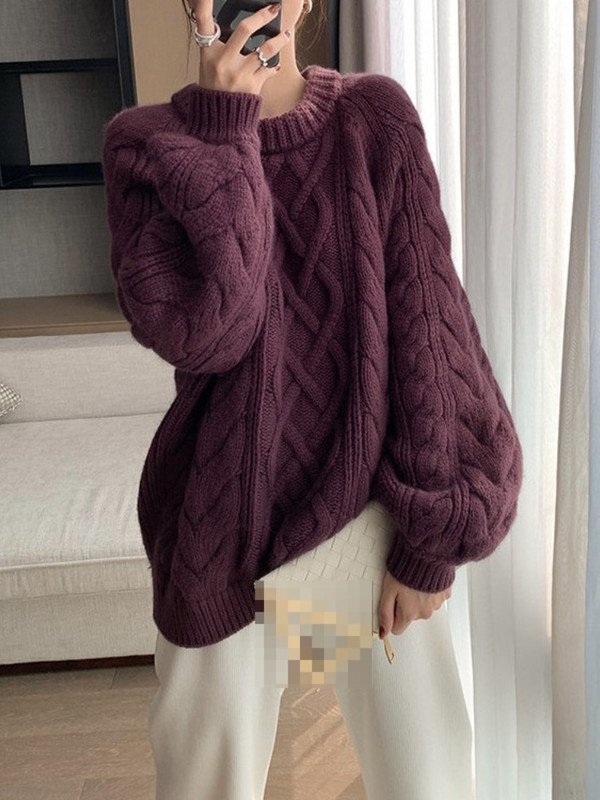 Modes topi 2022. g. sieviešu rudens un ziemas jauns rupjš džemperis sievietēm ar brīvu kakla izgriezumu, džemperis, liela izmēra džemperis, sieviešu apģērbs