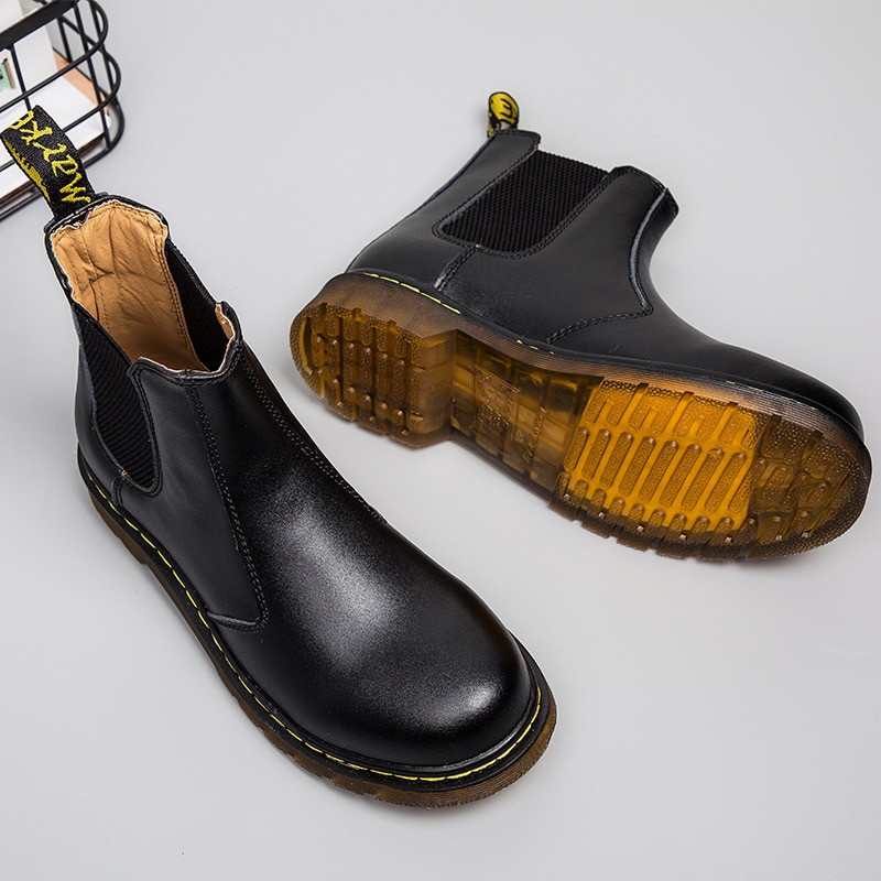 Sieviešu Chelsea  zābaki, 2022. gada rudens ziemas tendences unisex puszābaki ar biezu zoli, Marton melni zābaki vīriešiem