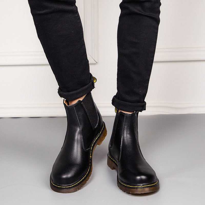 Sieviešu Chelsea  zābaki, 2022. gada rudens ziemas tendences unisex puszābaki ar biezu zoli, Marton melni zābaki vīriešiem