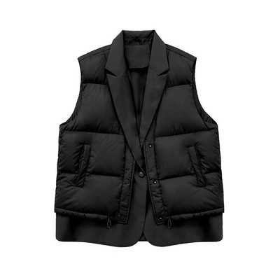 LAGABOGY 2021. Novi jesenski ženski puhasti prsluk Ležerna labava zimska topla jakna bez rukava Ženski modni kaput Bijela patka prsluk