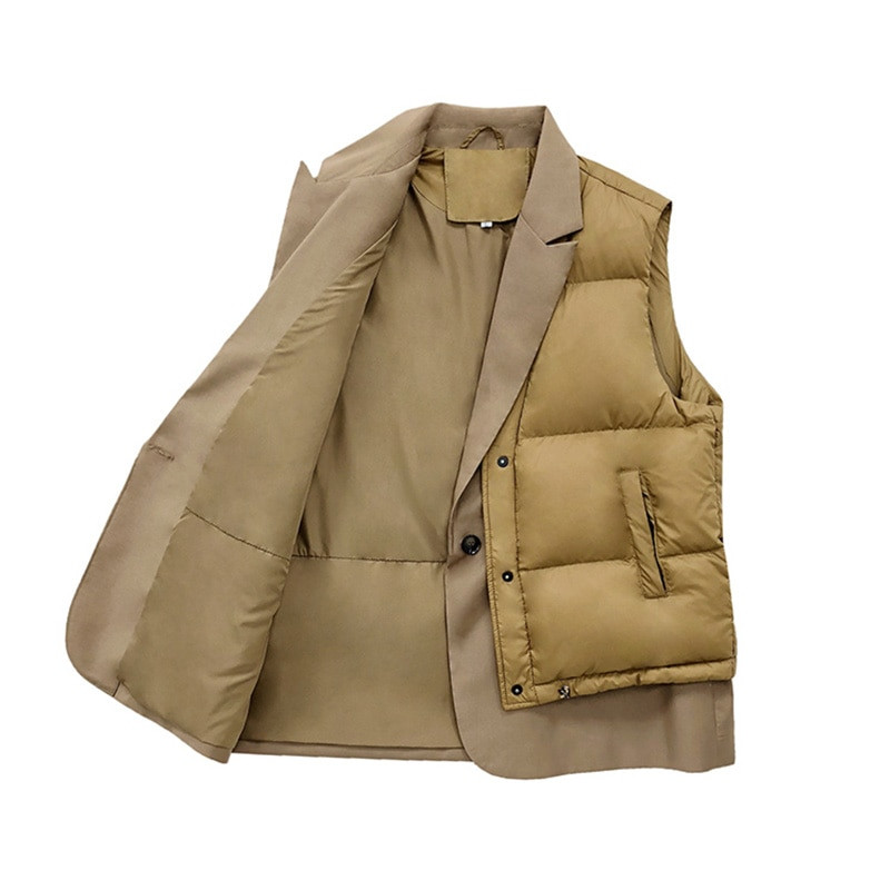 LAGABOGY 2021. Novi jesenski ženski puhasti prsluk Ležerna labava zimska topla jakna bez rukava Ženski modni kaput Bijela patka prsluk