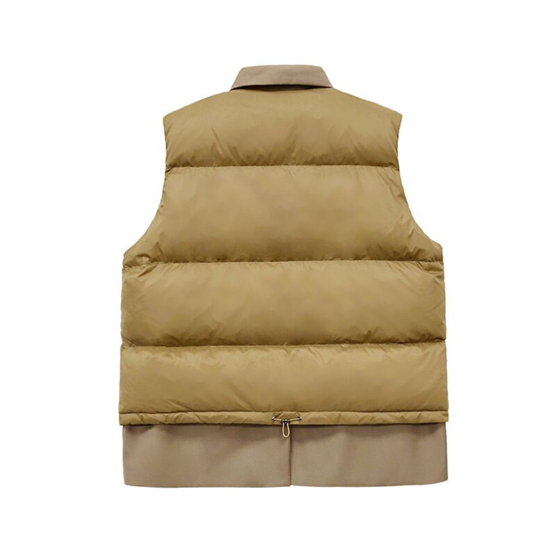 LAGABOGY 2021. Novi jesenski ženski puhasti prsluk Ležerna labava zimska topla jakna bez rukava Ženski modni kaput Bijela patka prsluk