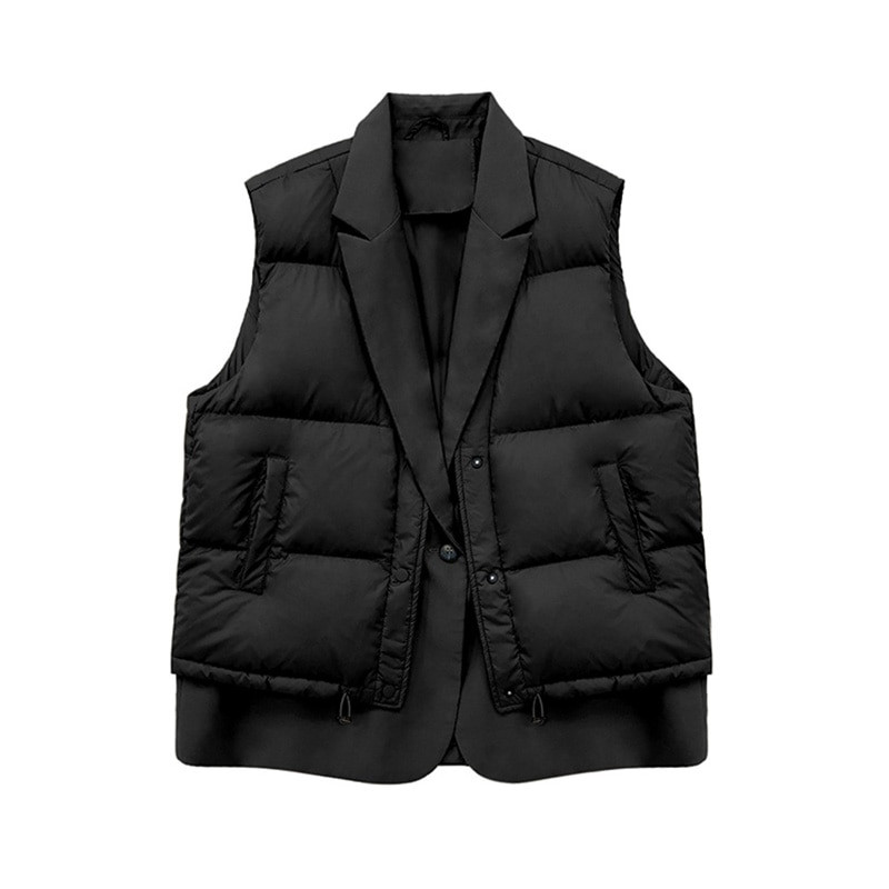 LAGABOGY 2021. Novi jesenski ženski puhasti prsluk Ležerna labava zimska topla jakna bez rukava Ženski modni kaput Bijela patka prsluk