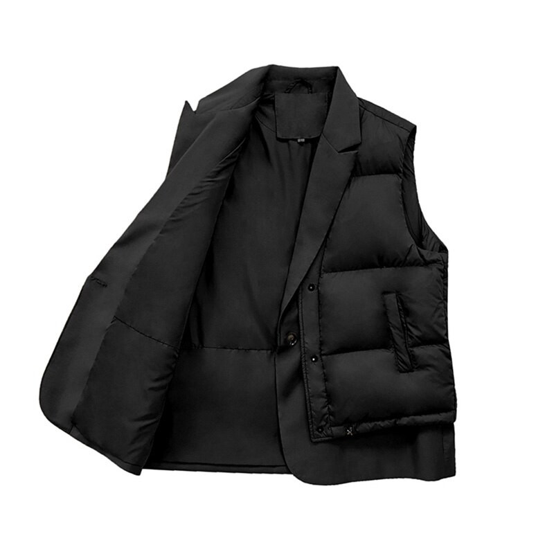 LAGABOGY 2021. Novi jesenski ženski puhasti prsluk Ležerna labava zimska topla jakna bez rukava Ženski modni kaput Bijela patka prsluk