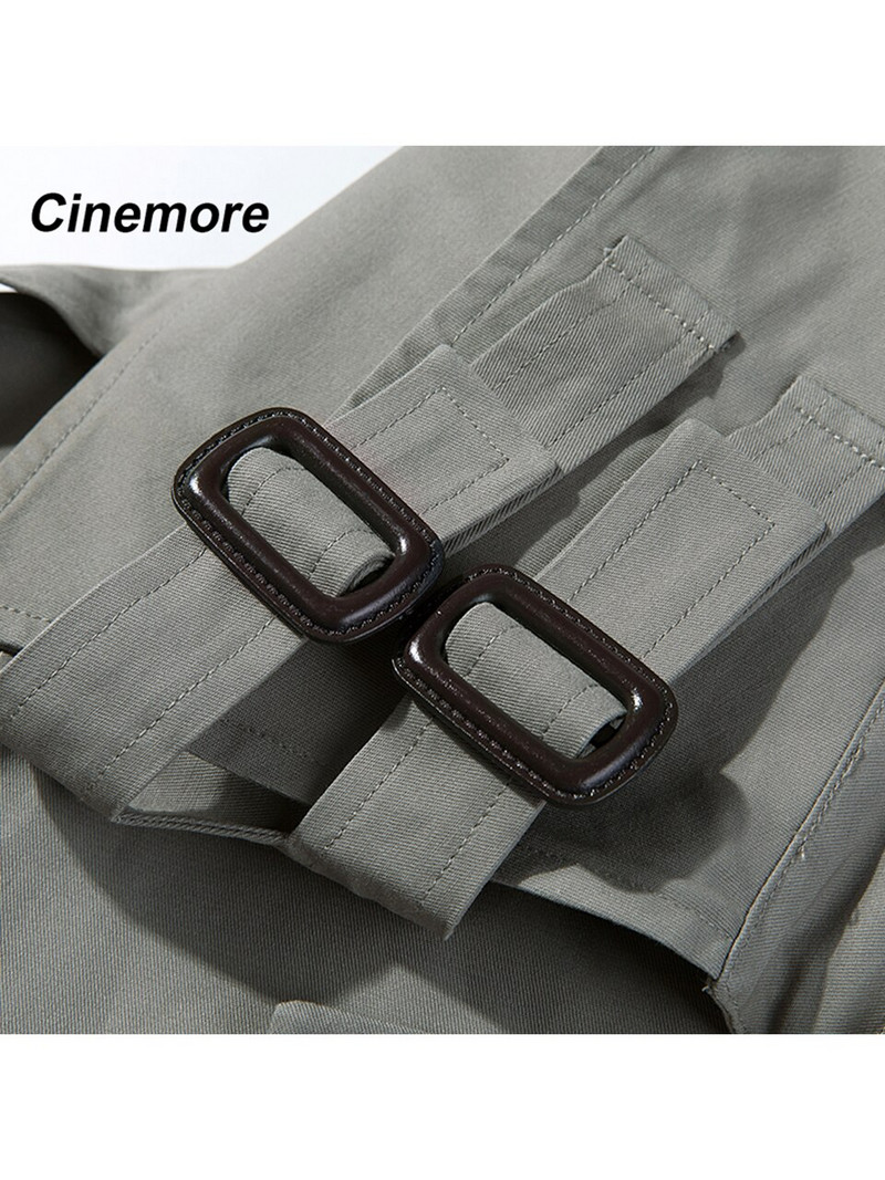 Cinemore 2022 Jaunums rudens top mētelis sieviešu divkāršām garajām virsdrēbēm sievietēm augstas kvalitātes virsjaka sievietēm 9003