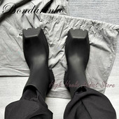 Kvadrātveida purngalu platformas lietus zābaki Ādas kupli zābaki Luksusa dizaineru zābaki sieviešu vīriešu zābaki Kurpes 2022 Lielais izmērs 46