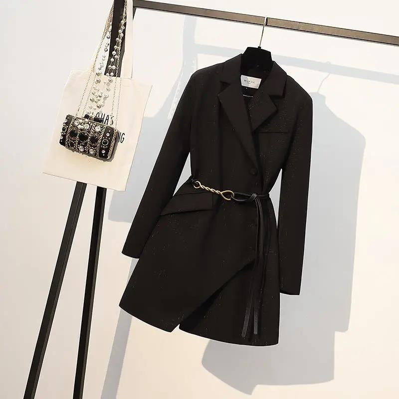 Sieviešu modes haki krāsas vējjaka, 2022. gada jaunais pavasaris, rudens elegants, melns haki krāsas jakas sieviešu jostas žakete, vintage 4 XL