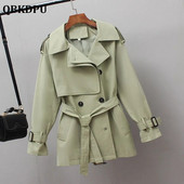 Με ζώνη υπερμεγέθη 4XL διπλό μεσαίο γυναικείο παλτό καμπαρντίνα Gabardina Mujer Casual Lined Cortavientos Mujer 2022