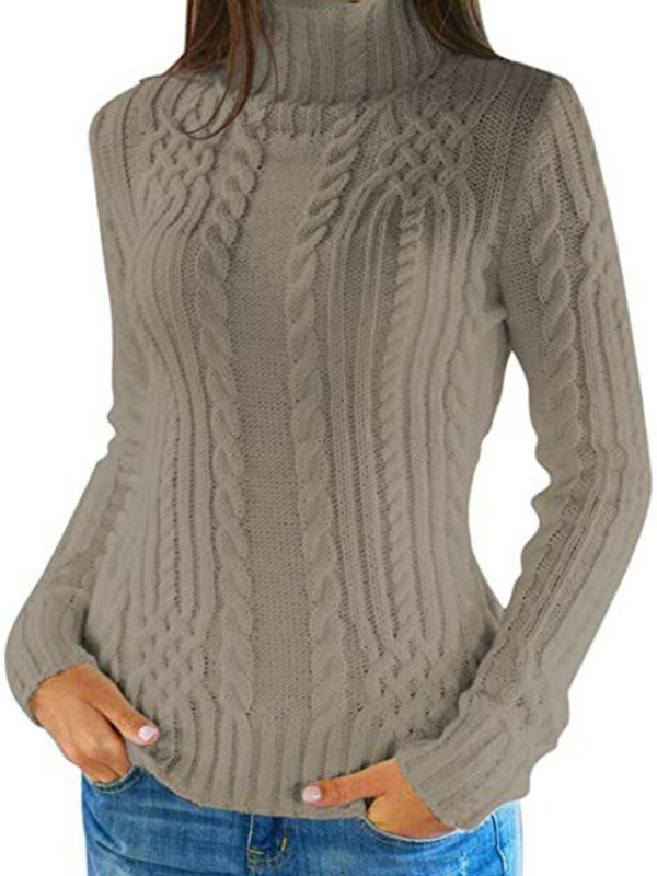 Ženski pulover s visokim ovratnikom za jesen i zimu, uski pulover s prženim tijestom, preveliki pulover, pulover, ženski